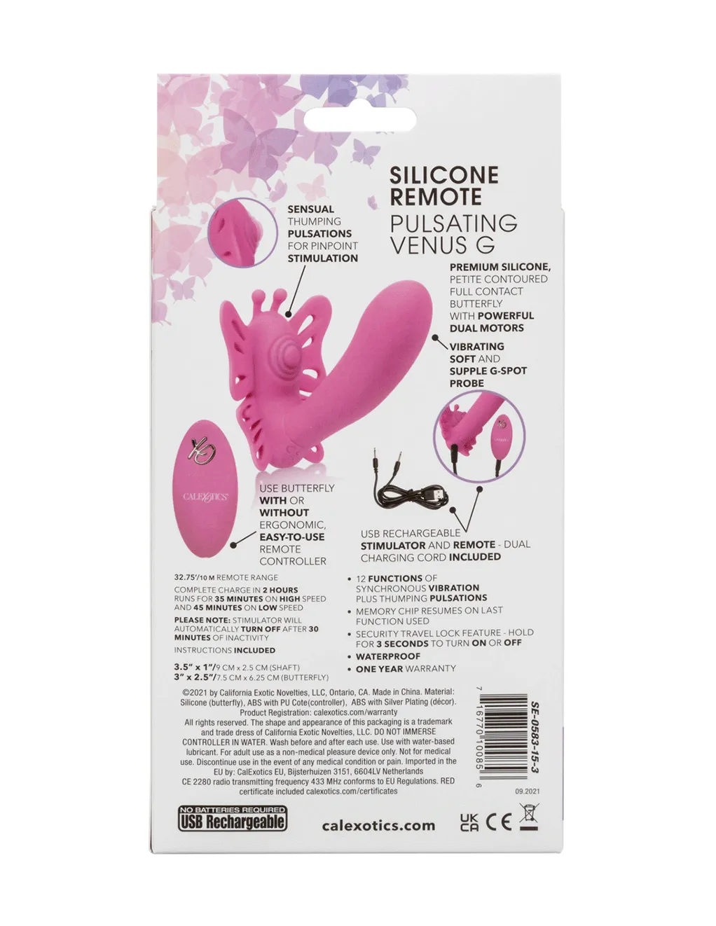 Venus Butterfly Silicone Remote Rocking Penis