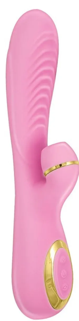 Vibes of New York | Ribbed Suction Massager Vibe | Pink | USB