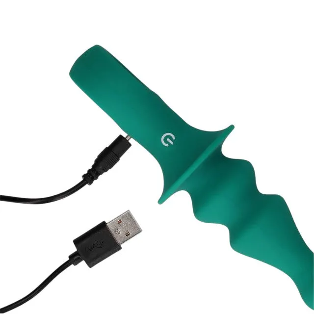 Vibrator anal LOVELINE Pawn Shaped Anal Vibrator. cu 12 funcții de vibrație. lungime 16.5 cm. diametru 3.4 cm. verde