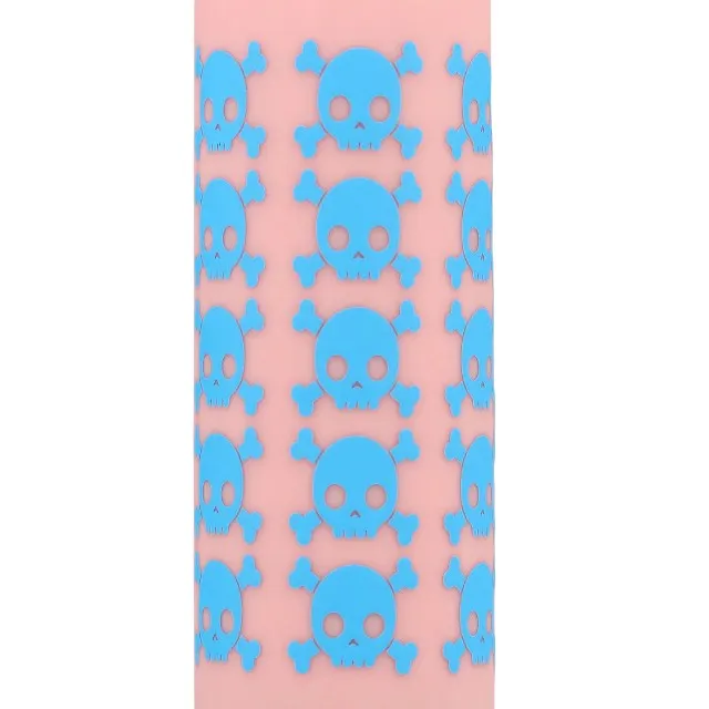 Vibrator bullet S-LINE Bone to be Wild. pentru stimularea clitorisului. design cu cranii. 10 funcții de vibrație. roz cu albastru