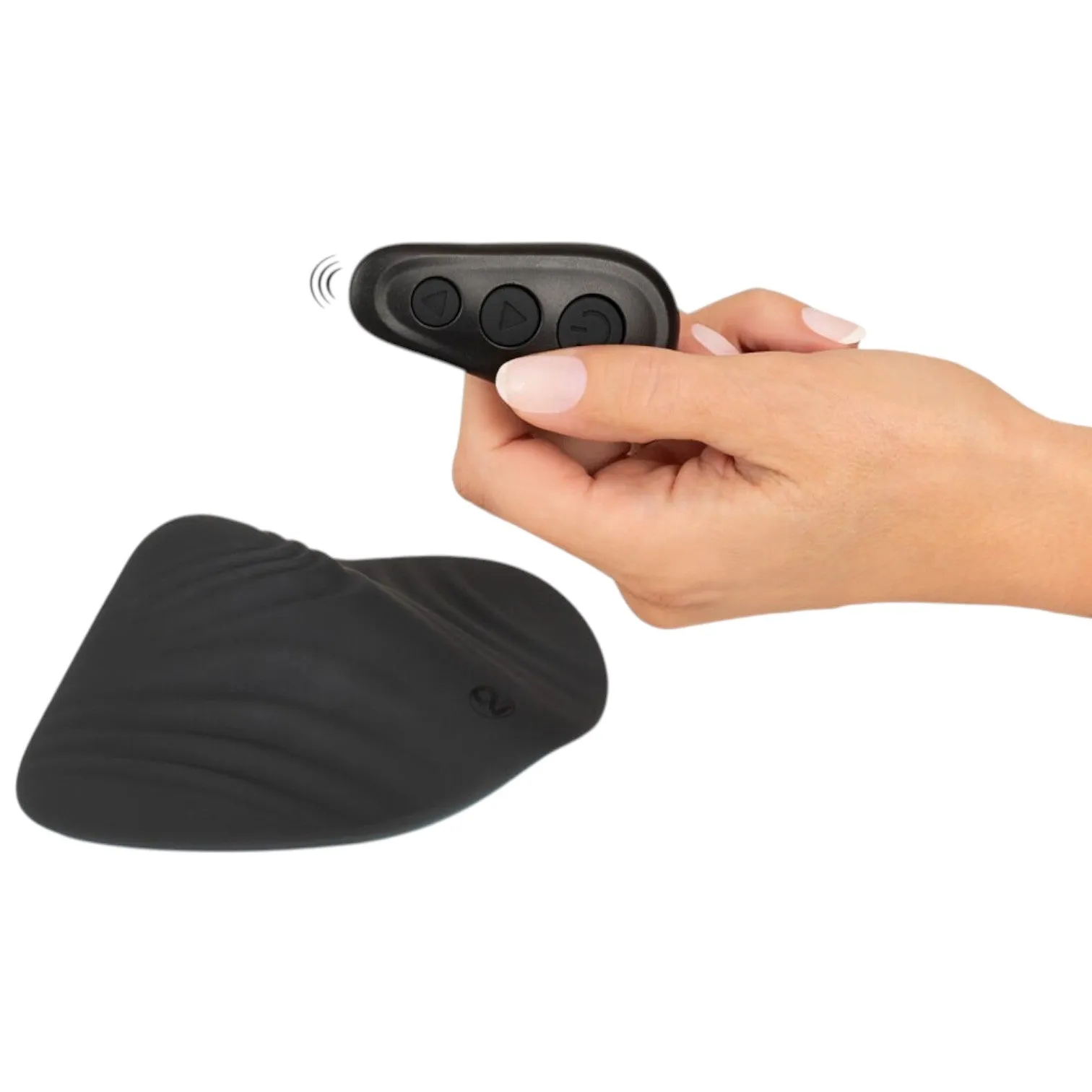 Vibrator cupluri COUPLES CHOICE Lay-on Multi Toy. stimulator clitoris și masturbator. 10 funcții de vibrație. negru cu albastru