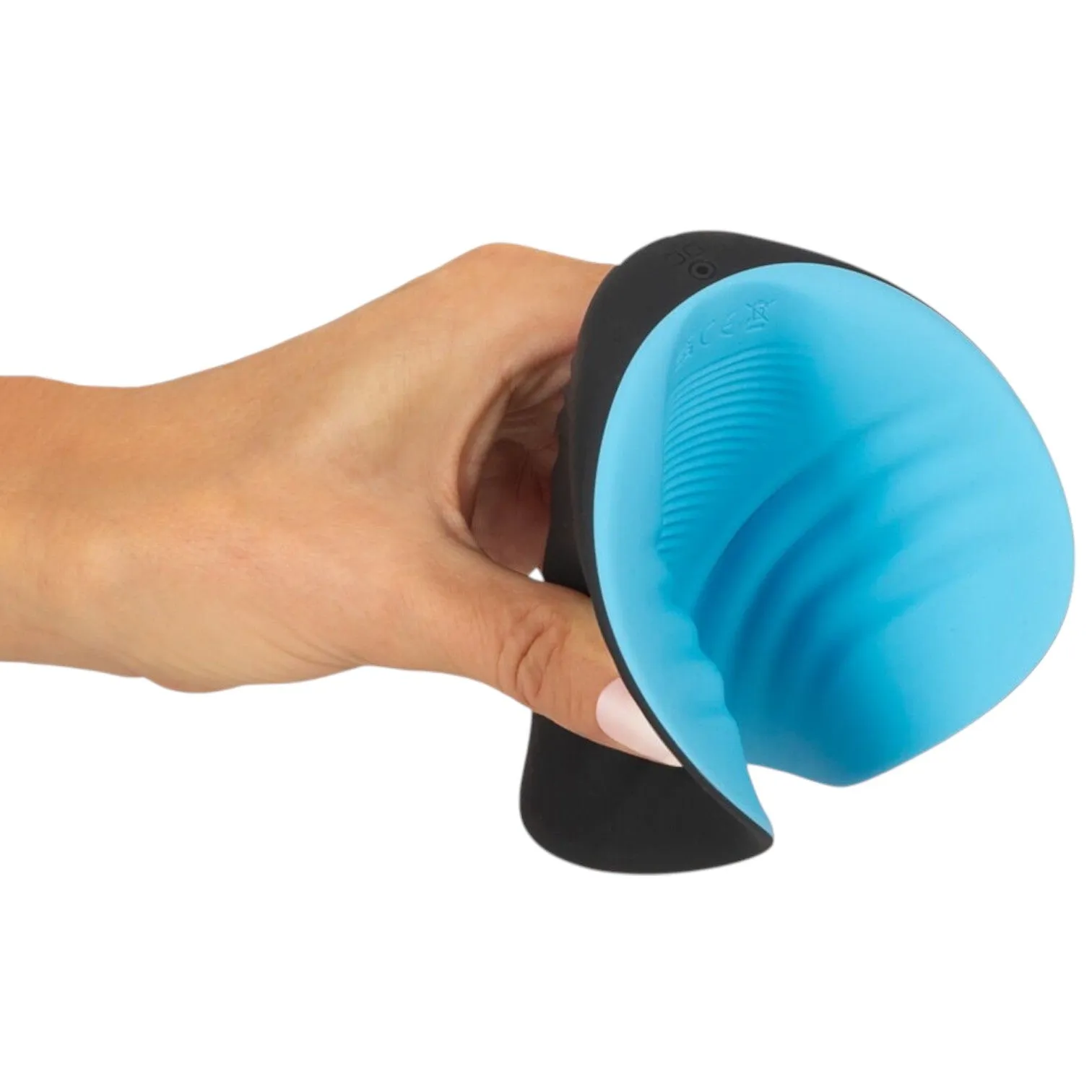 Vibrator cupluri COUPLES CHOICE Lay-on Multi Toy. stimulator clitoris și masturbator. 10 funcții de vibrație. negru cu albastru