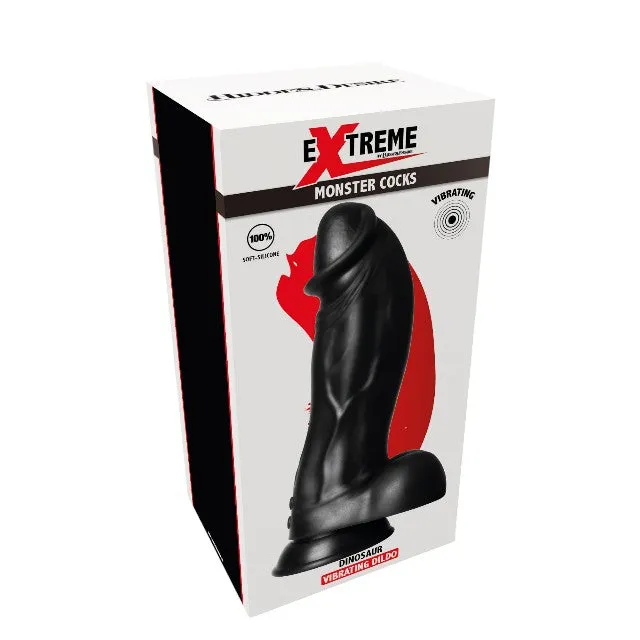 Vibrator EXTREME by Hidden Desire DINOSAUR Vibrating Dildo. 9 funcții de vibrație. diametru 7.5 cm. lungime 22 cm. negru