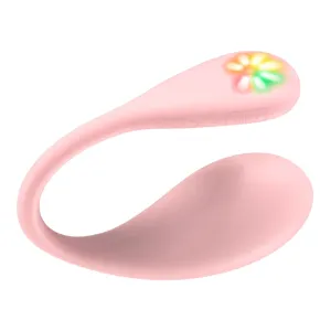 Vibrator interactiv KIIROO SPOT. cu lumini LED curcubeu. control prin aplicație. 6 funcții de vibrație. rezistent la apă. roz