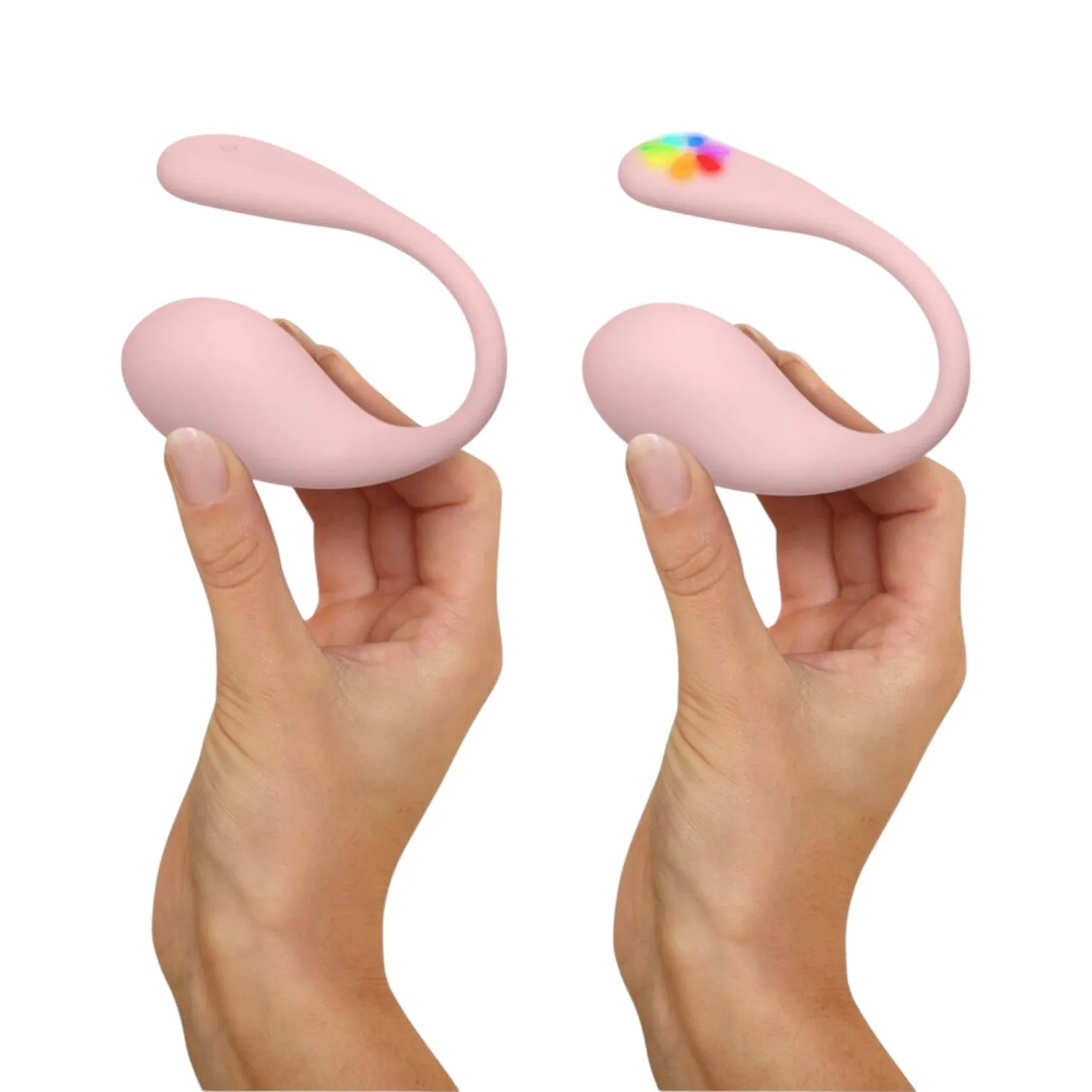 Vibrator interactiv KIIROO SPOT. cu lumini LED curcubeu. control prin aplicație. 6 funcții de vibrație. rezistent la apă. roz