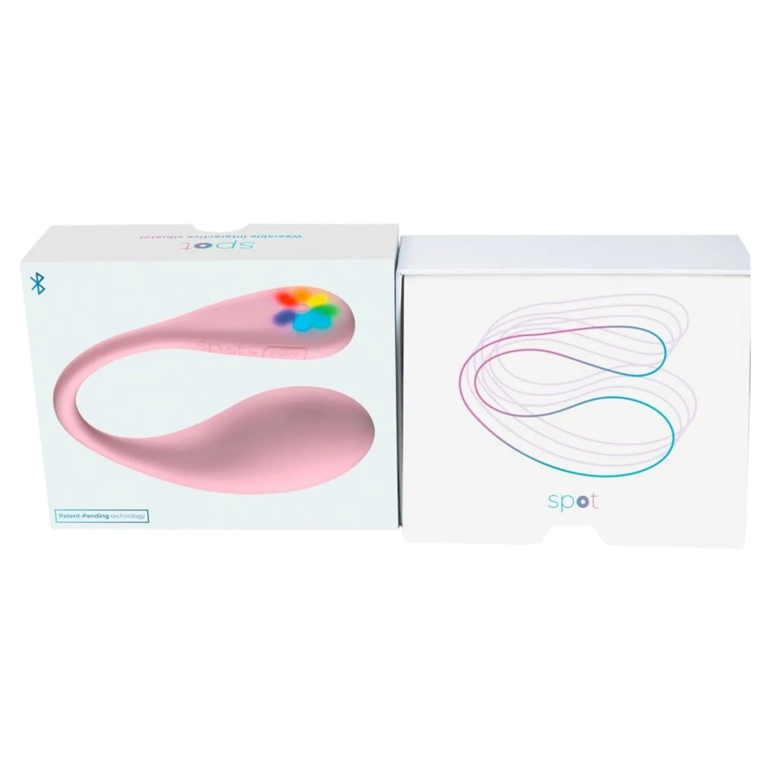 Vibrator interactiv KIIROO SPOT. cu lumini LED curcubeu. control prin aplicație. 6 funcții de vibrație. rezistent la apă. roz