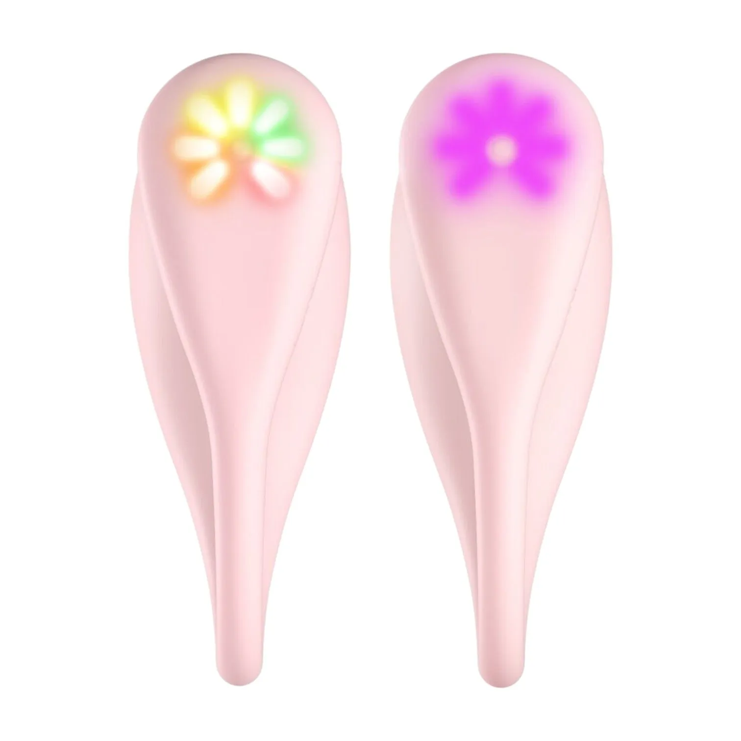 Vibrator interactiv KIIROO SPOT. cu lumini LED curcubeu. control prin aplicație. 6 funcții de vibrație. rezistent la apă. roz