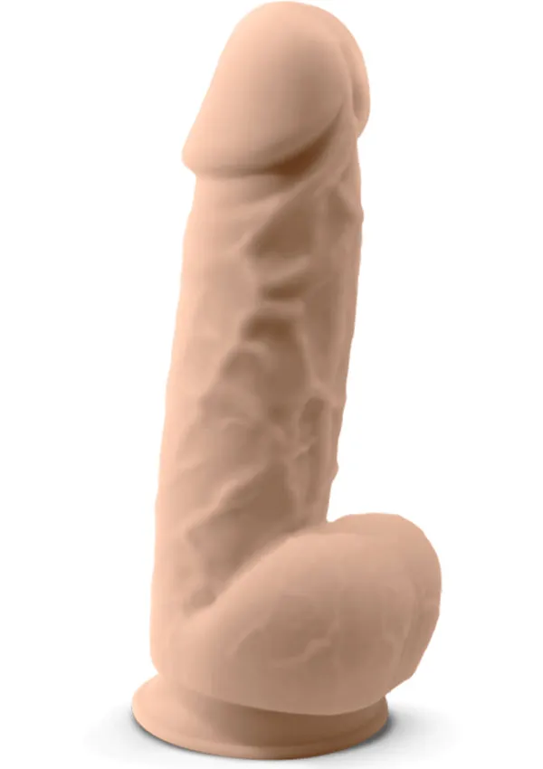 Vibrator SILEX-D 8.5 Model 1. realist cu testicule. control prin telecomandă. 10 funcții de vibrații. 21.5 cm. culoarea pielii