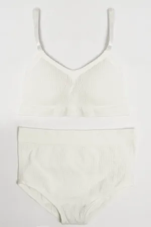 White Seamless Lingerie Set
