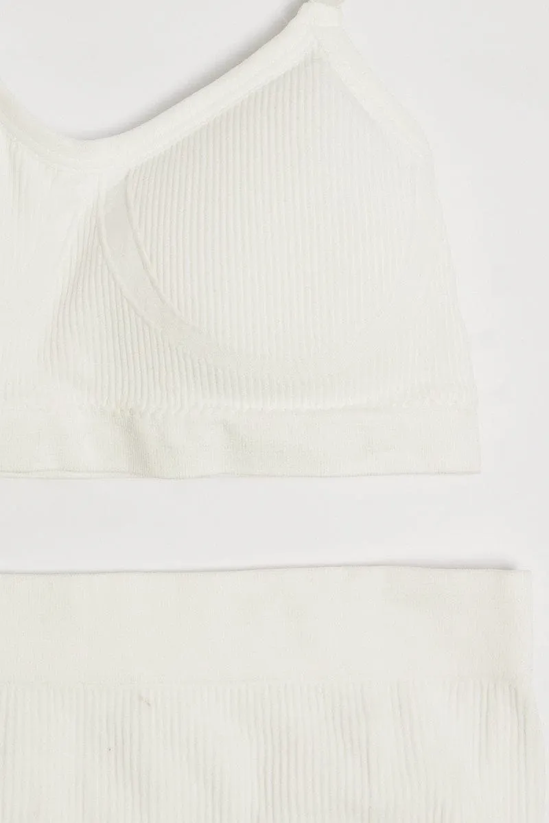 White Seamless Lingerie Set